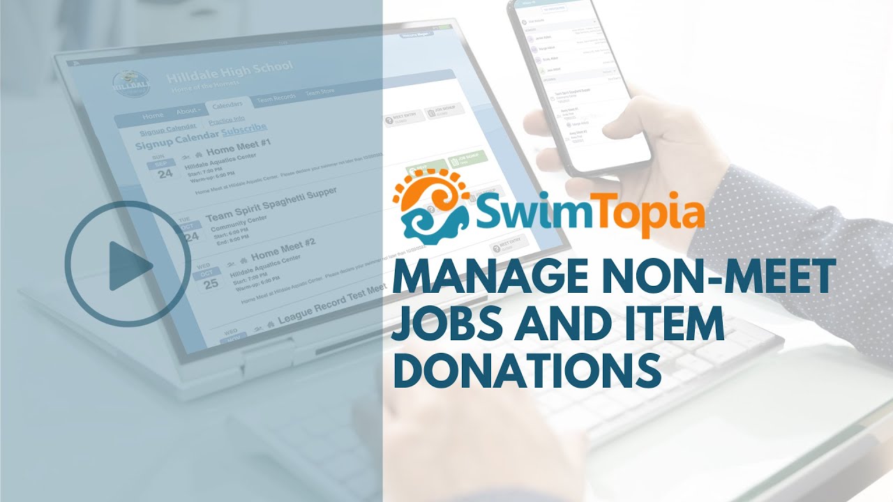 Managing Non Meet Jobs and Item Donations - SwimTopia
